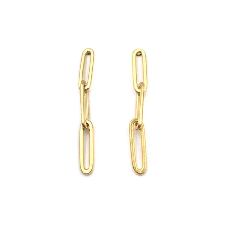 Mini Gold Three-Link Earrings