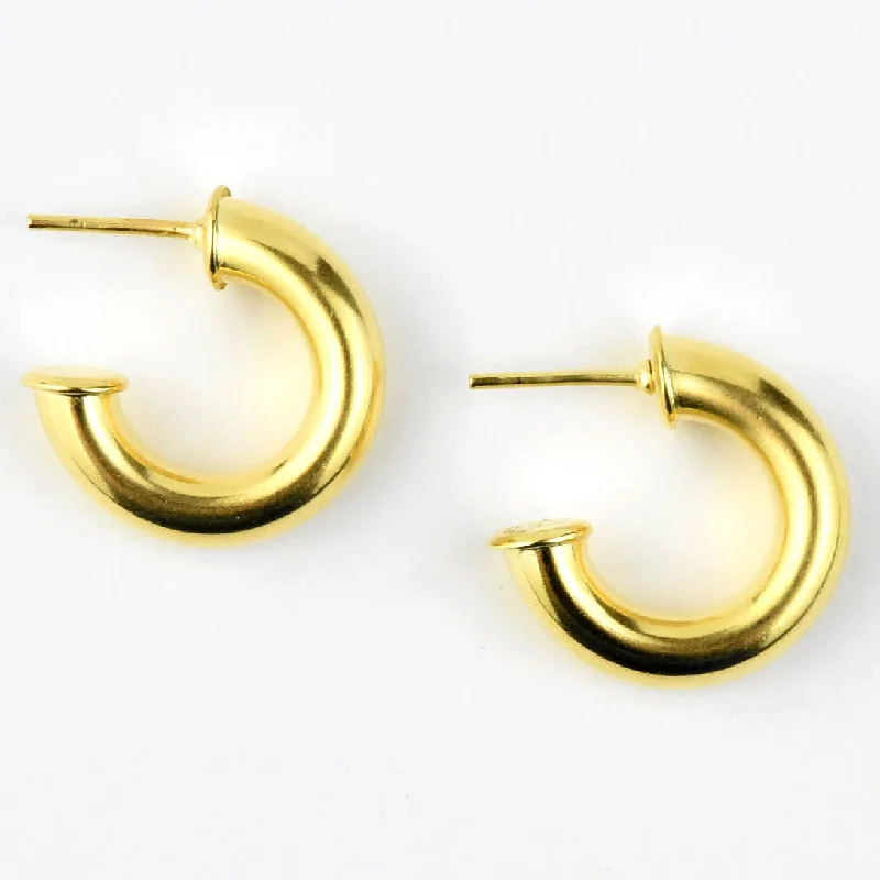 Mini Round Polished Gold Tone Hoops