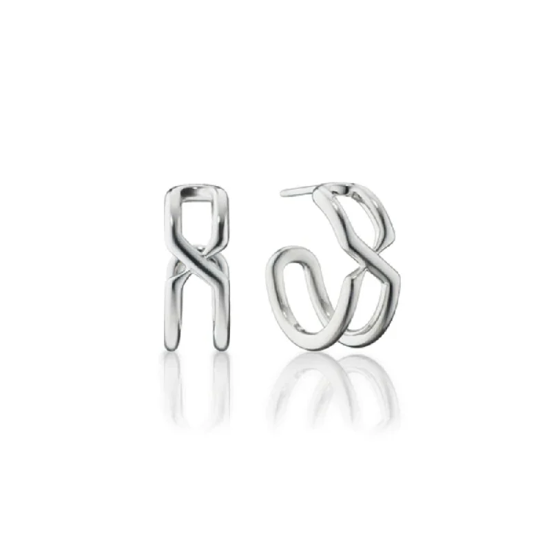 MRK "The Symbol"  Sterling Silver Infinity Hoop Earrings