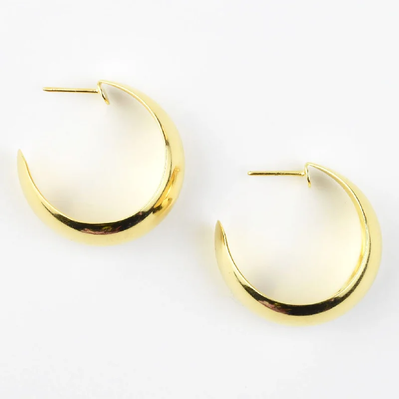 Polished Curved Gold Tone Hoops