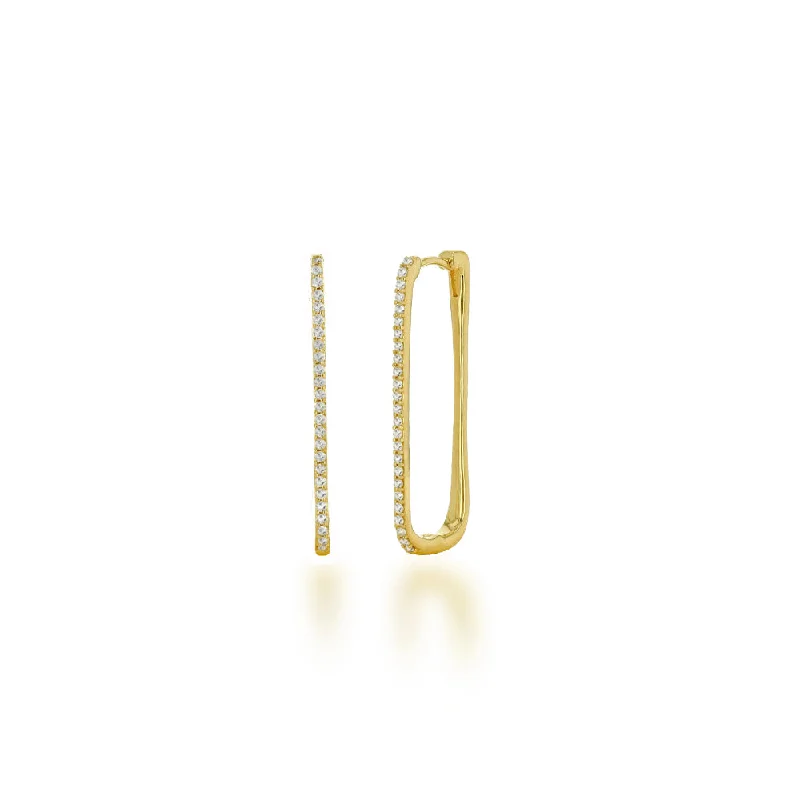 Rachel Reid 14k Large Diamond Square Hoops