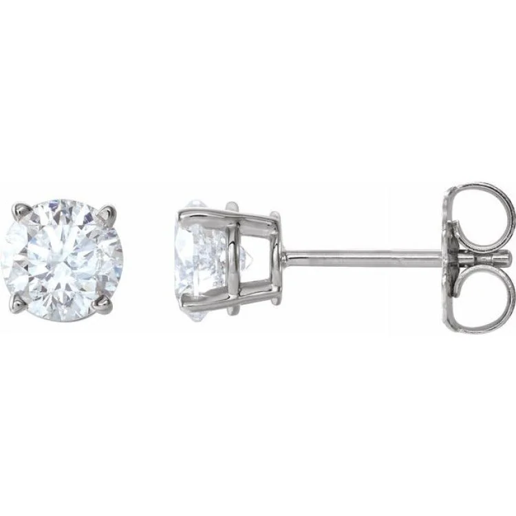 14K White 1 CTW Natural Diamond Stud Earrings