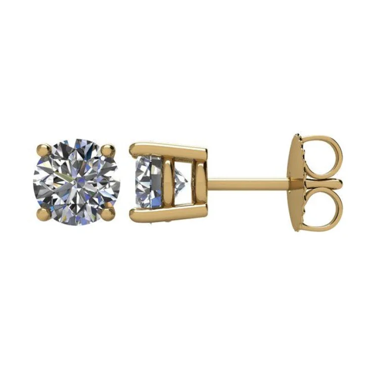 14K Yellow 1 1/2 CTW Natural Diamond Stud Earrings