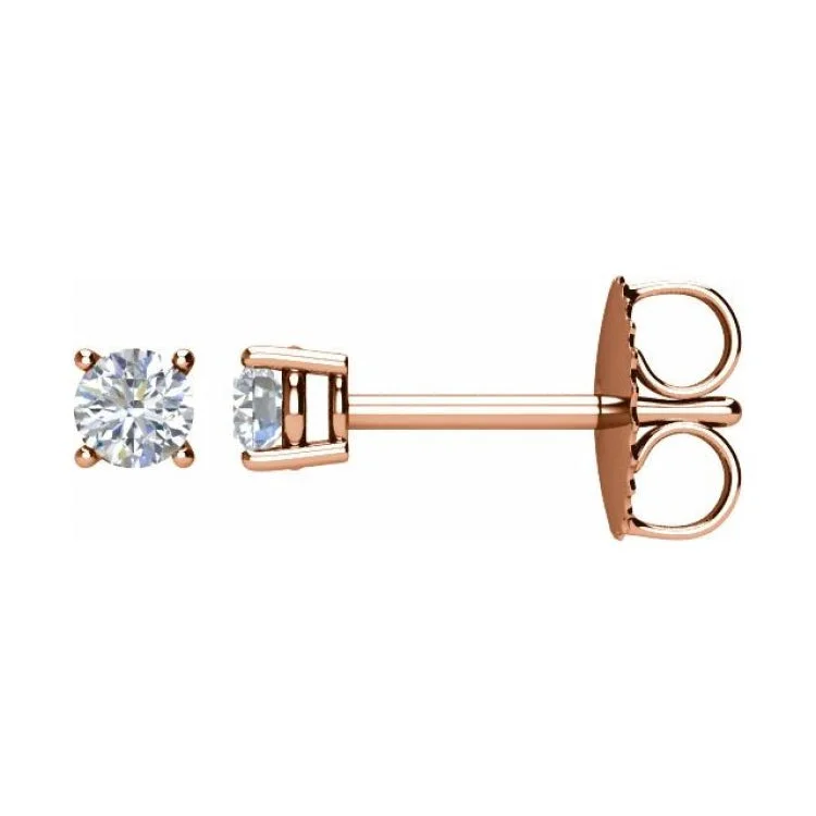 14K Rose 1/5 CTW Natural Diamond Stud Earrings