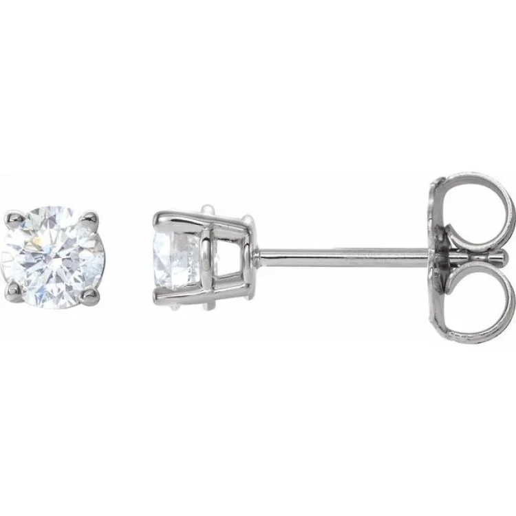 Platinum 1/2 CTW Natural Diamond Stud Earrings