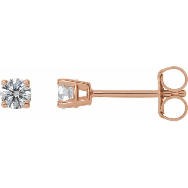 14K Rose 1/4 CTW Natural Diamond Stud Earrings