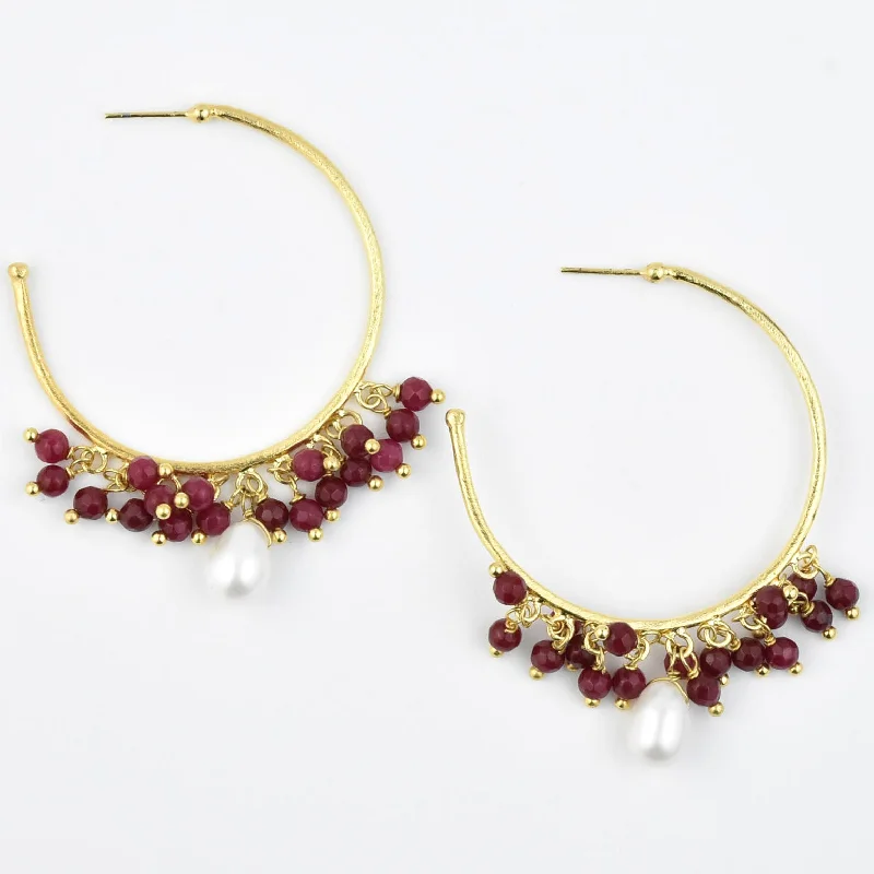 Ruby and Pearl Hoops