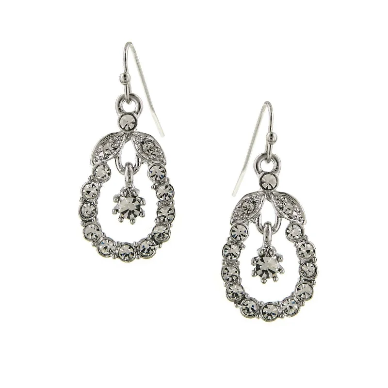 2028 Jewelry Crystal Caged Drop Earrings