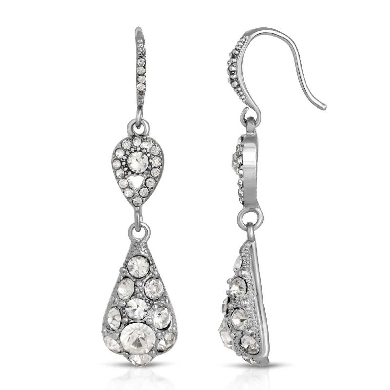 1928 Jewelry Multi Crystal Teardrop Drop Earrings