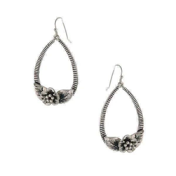 2028 Jewelry Flower Teardrop Hoop Earrings