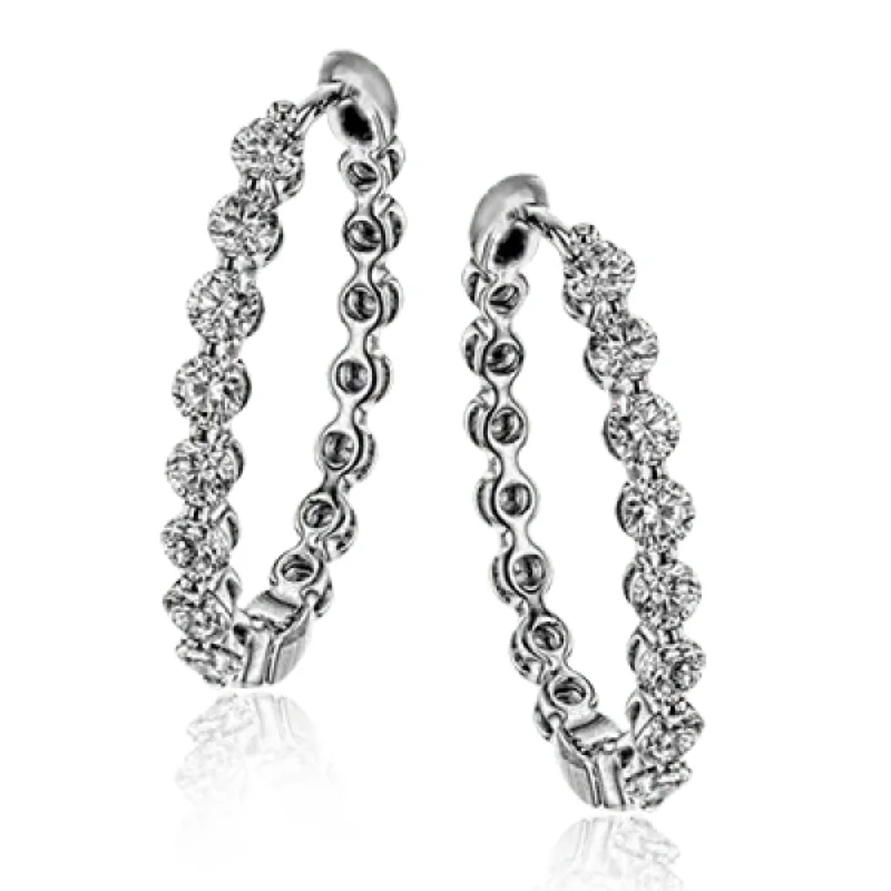 Simon G. 18k Gold Harmonie Hoop Earrings with Diamonds