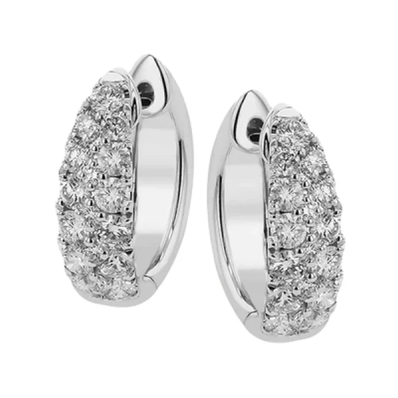 Simon G. 18k Tapered Diamond Hoop Earrings