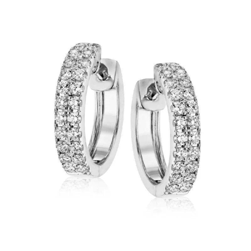 Simon G. Double Row Diamond Huggie Hoop Earrings