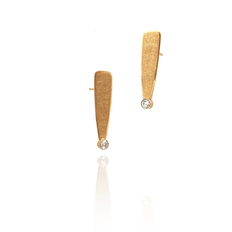 Simple Gold and CZ Posts