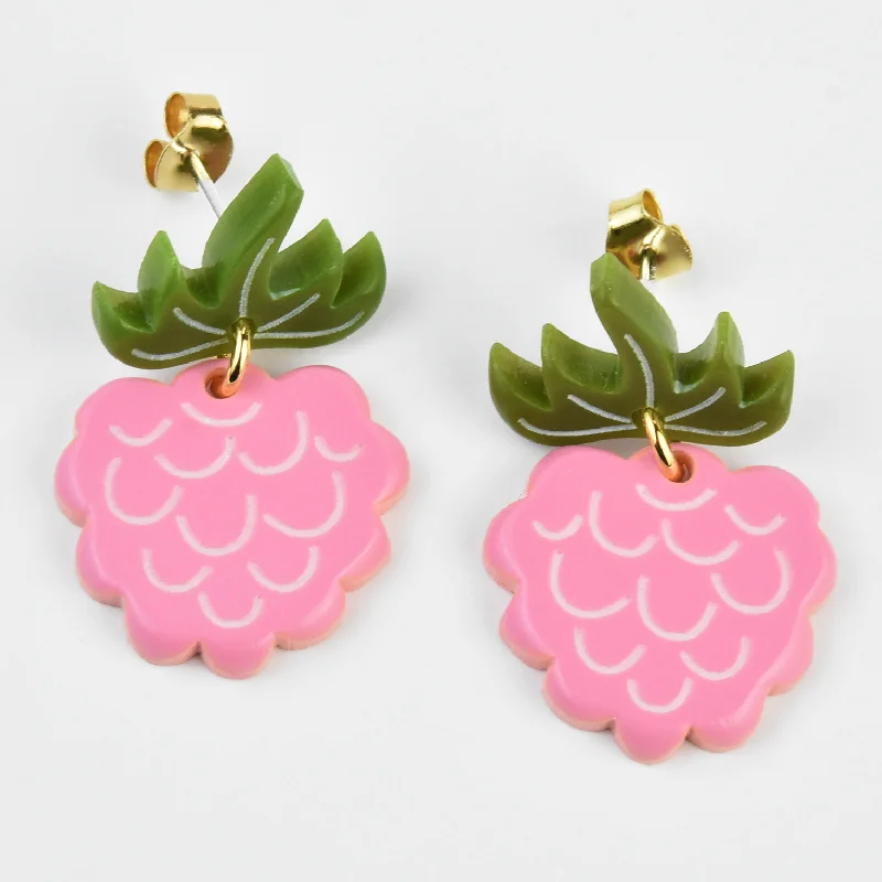 Small Black Raspberry Earrings