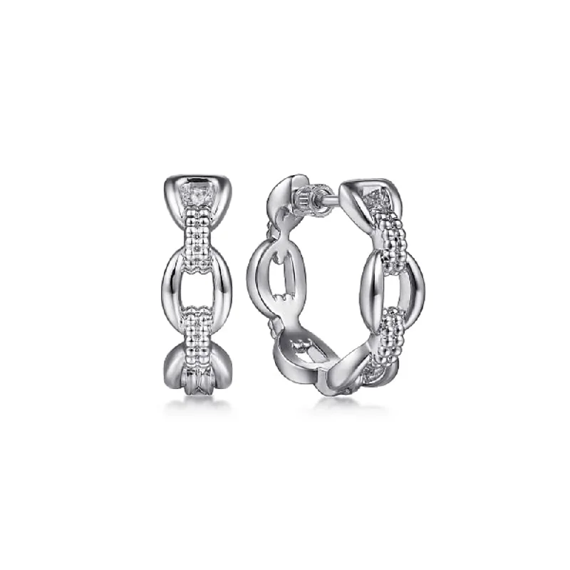 Sterling Silver Oval Link Classic Hoop Earrings | 20mm