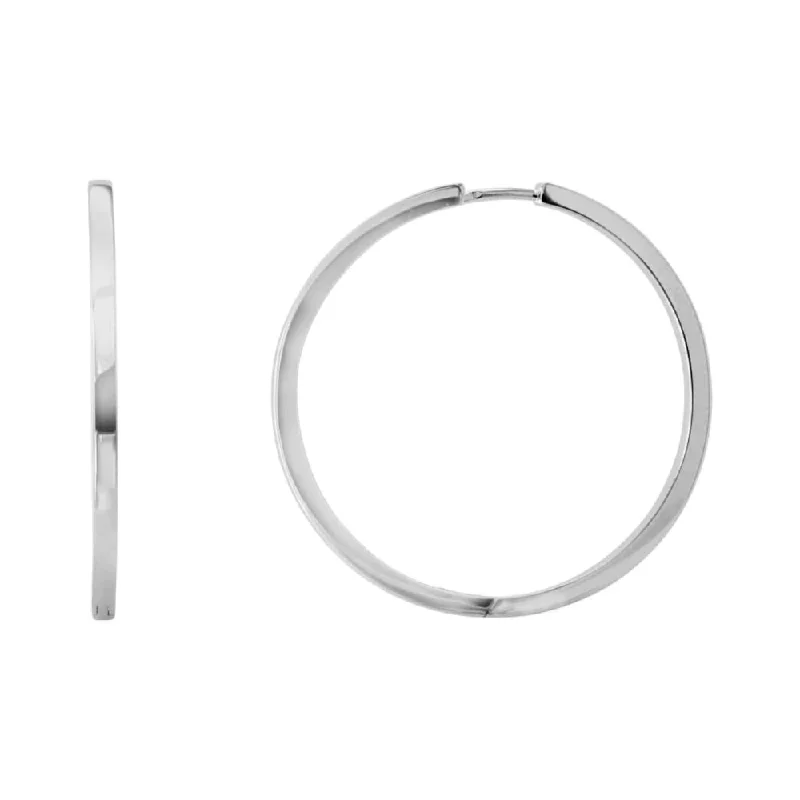 Sterling Silver Square Edge Hoop Earrings