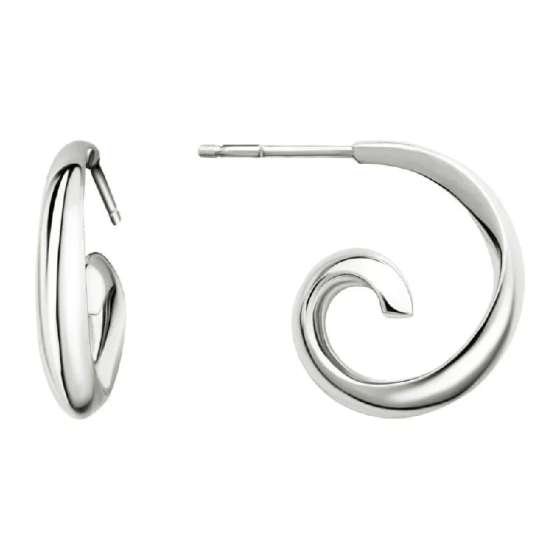 Sterling Silver Swirl Hoop Earrings