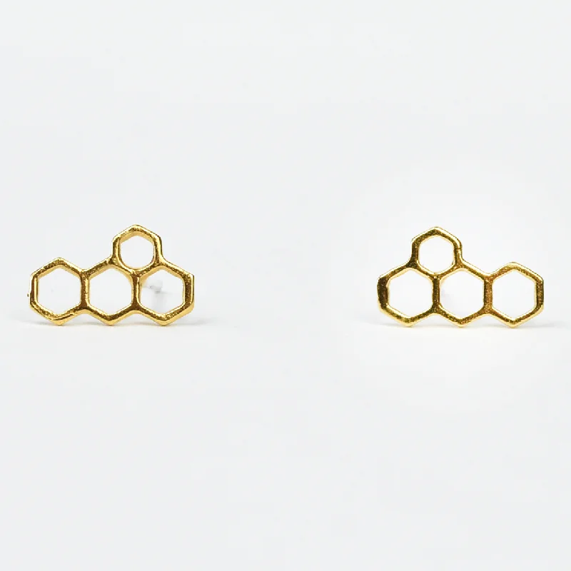 Vermeil Honeycomb Studs