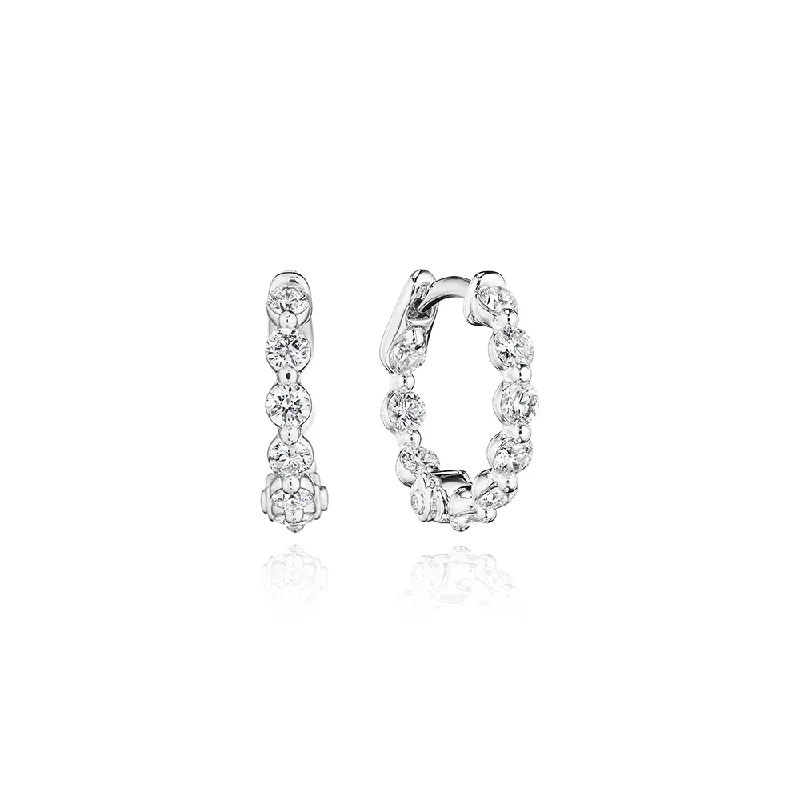 Verragio 18k Diamond Hoop Earrings, 16mm