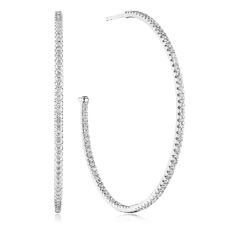 Verragio 18k "Whimsy" Diamond Hoop Earrings, 50mm