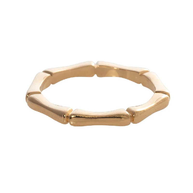 18K Yellow Gold Bamboo Band