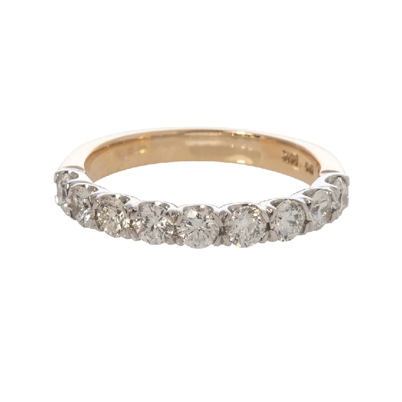 .86ct Diamond Pavé 14K Two Tone Gold Halfway Band