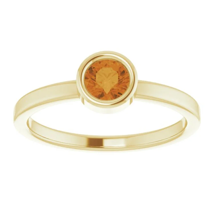 14K Yellow 4.5 mm Natural Citrine Ring