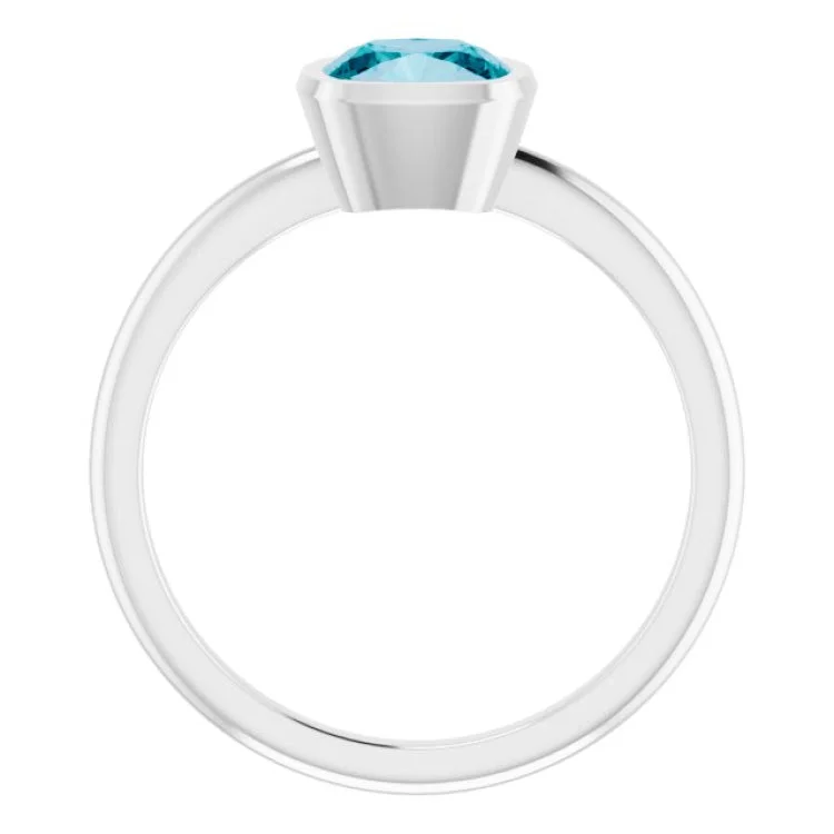 Platinum Natural London Blue Topaz Ring