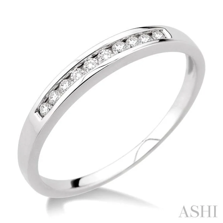 1/10 Ctw Round Cut Diamond Band in 10K White Gold