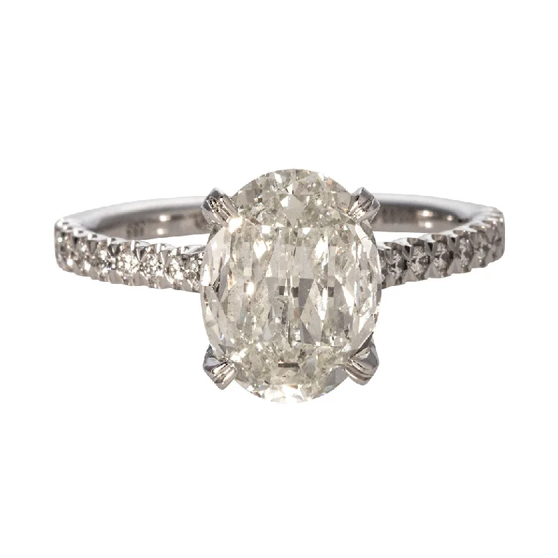 2ct L’Amour Crisscut Oval & .31ct Pavé Diamond Engagement Ring