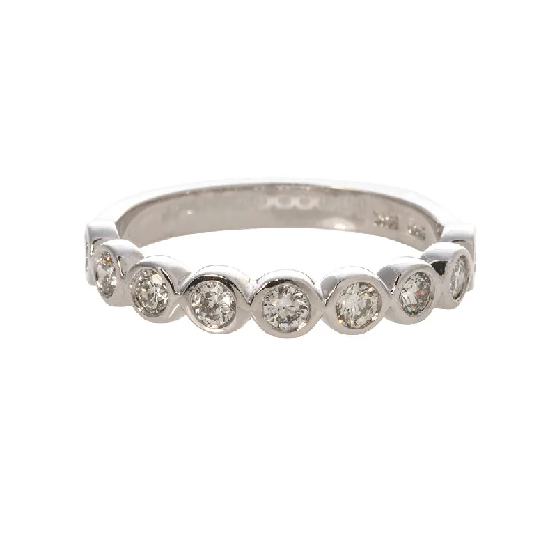 .53ct Diamond Bezel Set 14K White Gold Halfway Band