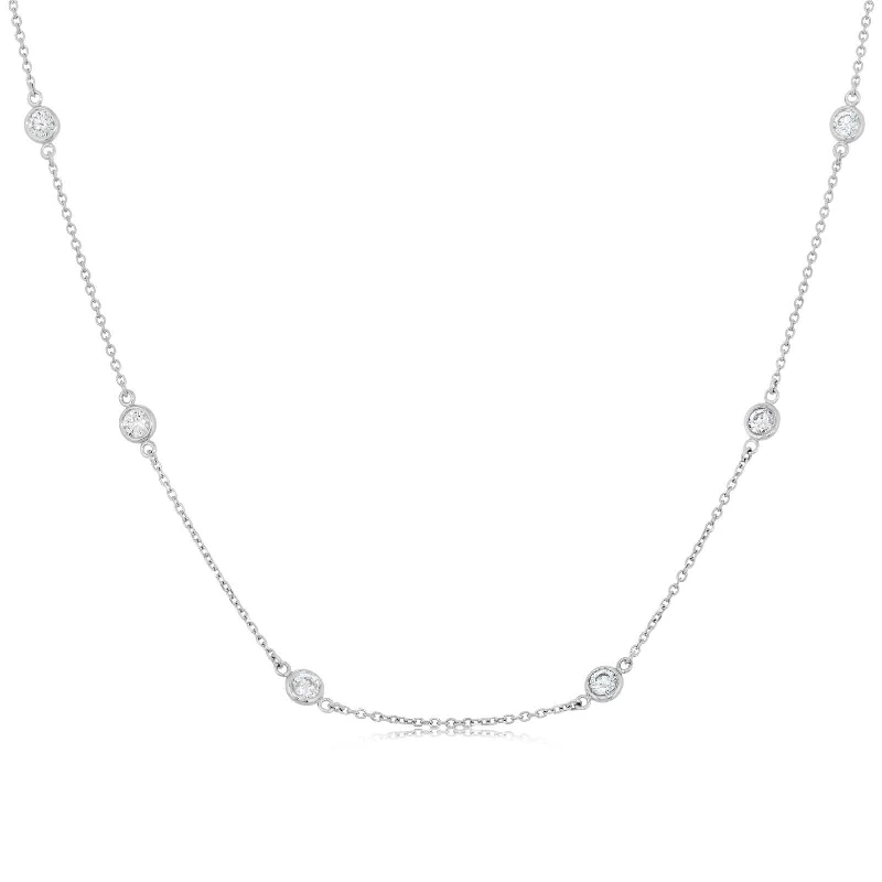 1.33 Carat Diamond by the Inch Necklace