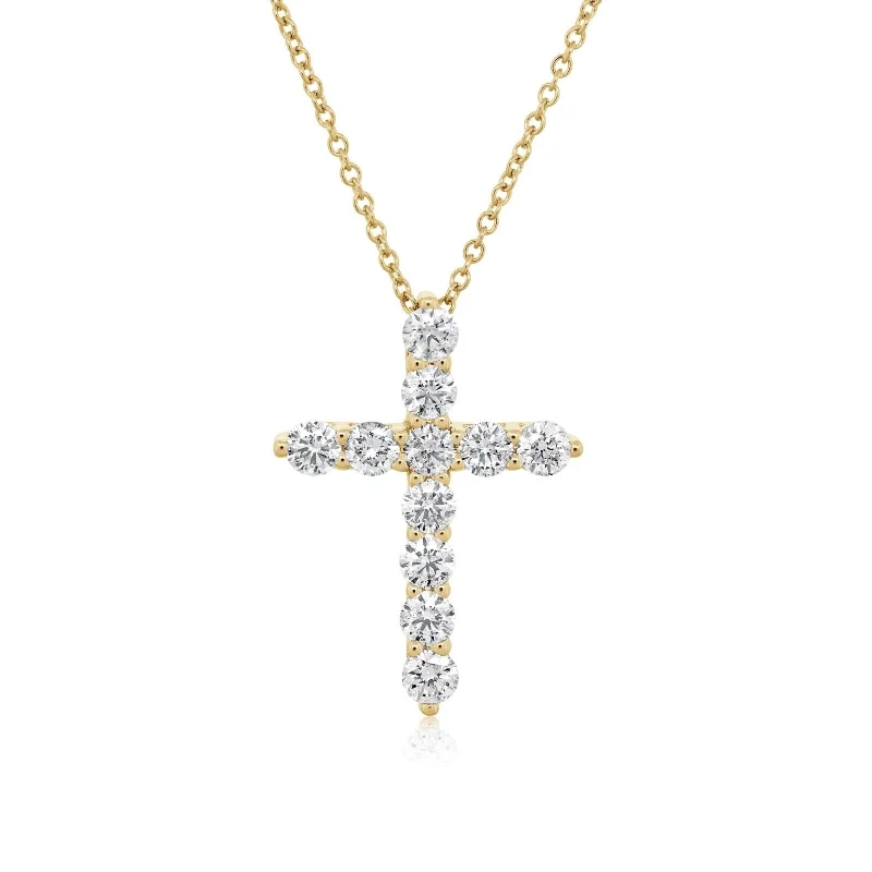 1 Carat Diamond Cross Pendant Necklace