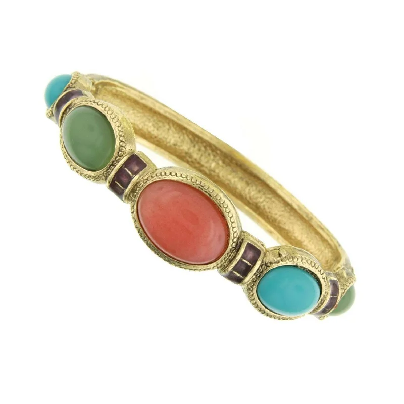 1928 Jewelry Multi Color Stone Stretch Bracelet