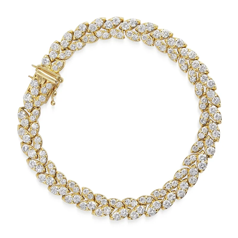 1970s 18KT Yellow Gold Diamond Bracelet