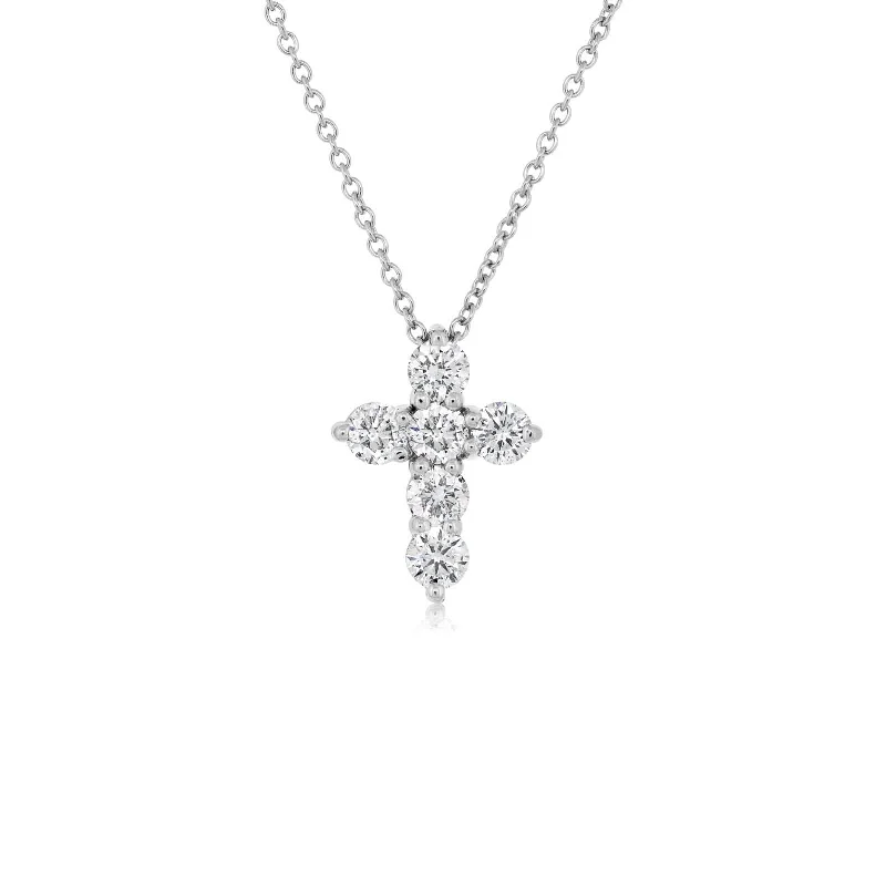 3/4 Carat Diamond Cross Pendant Necklace