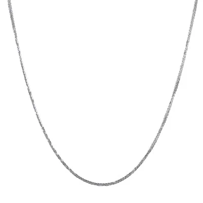 Adjustable Diamond Cut Espiga Chain in 14kt White Gold (24 inches and 1.4mm wide)