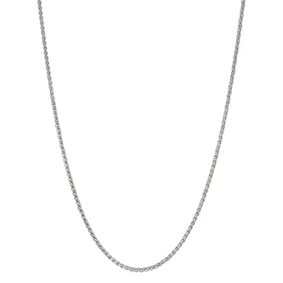 Adjustable Wheat Chain in 14kt White Gold (22 inches and 1mm)