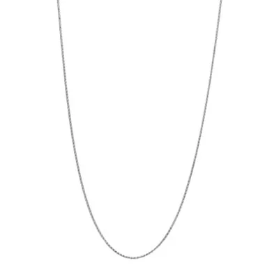 Adjustable Wheat Chain in 14kt White Gold (26 inches and 1mm wide)