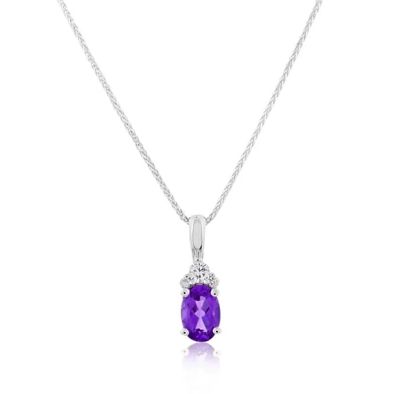 Amethyst & Diamond Pendant