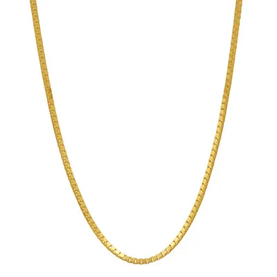 Box Chain in 14kt Yellow Gold (20 inches and 0.6mm wide)