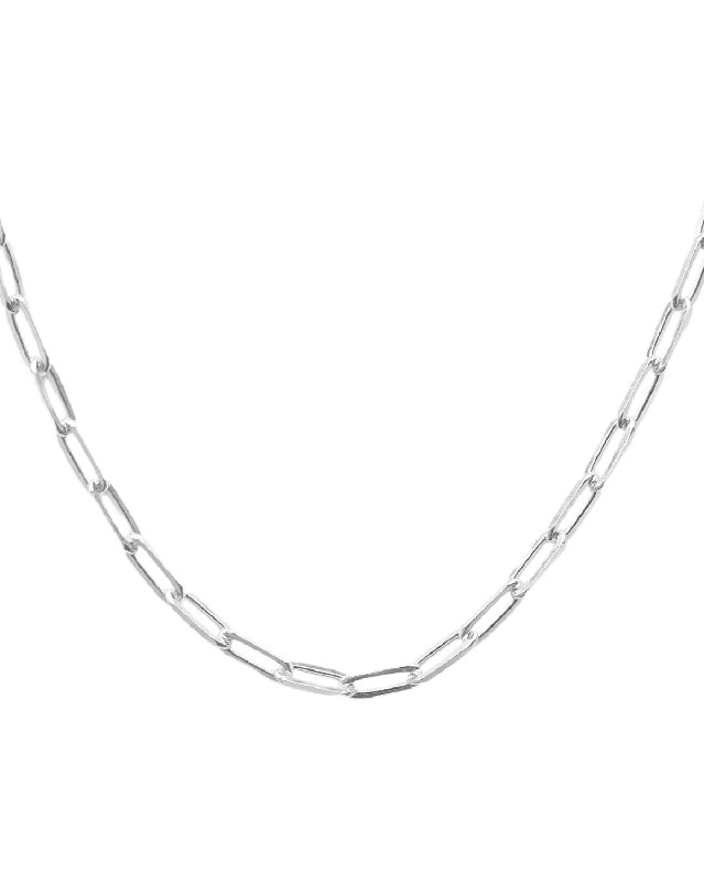 Chunky Paperclip Chain Necklace - Sterling Silver