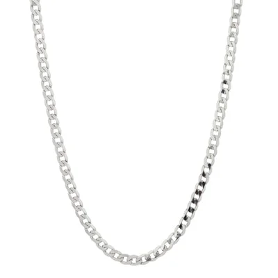 Curb Chain in Sterling Silver (18 inches and 3mm)