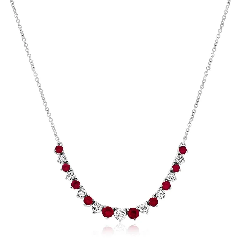 Diamond & Ruby Graduated Necklace