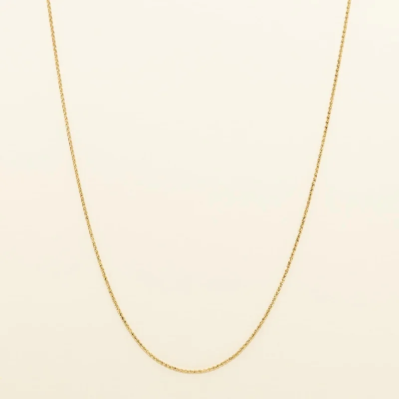 Diamond Cut Espiga Chain in 14kt Yellow Gold (18 inches and 1.1mm wide)