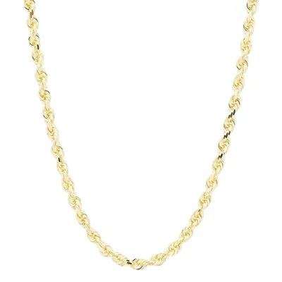 Diamond Cut Rope Chain in 10kt Yellow Gold (22 inches)