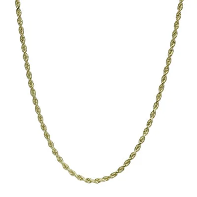 Diamond Cut Rope Chain in 14kt Yellow Gold (22 inches and 2.5mm wide)