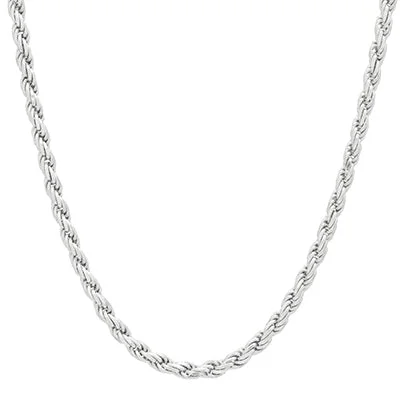 Rope Chain in Sterling Silver (20 inches and 3.6mm)