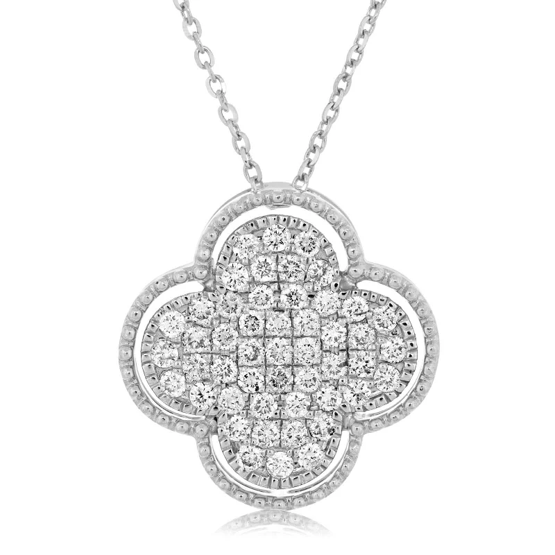 Diamond Halo Quatrefoil Pendant